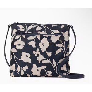 Kate Spade Black and Cream Floral Crossbody Bag